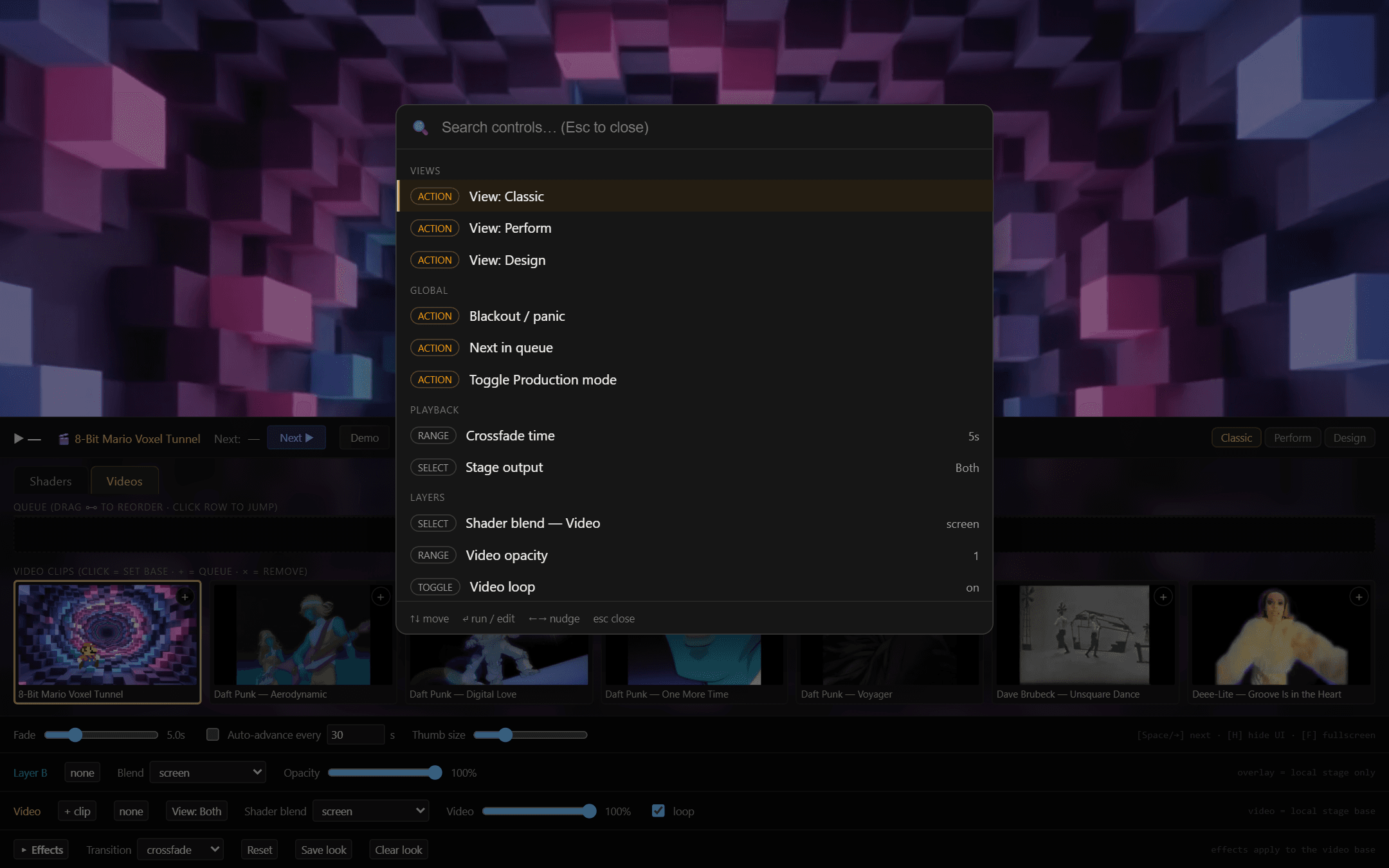Command palette